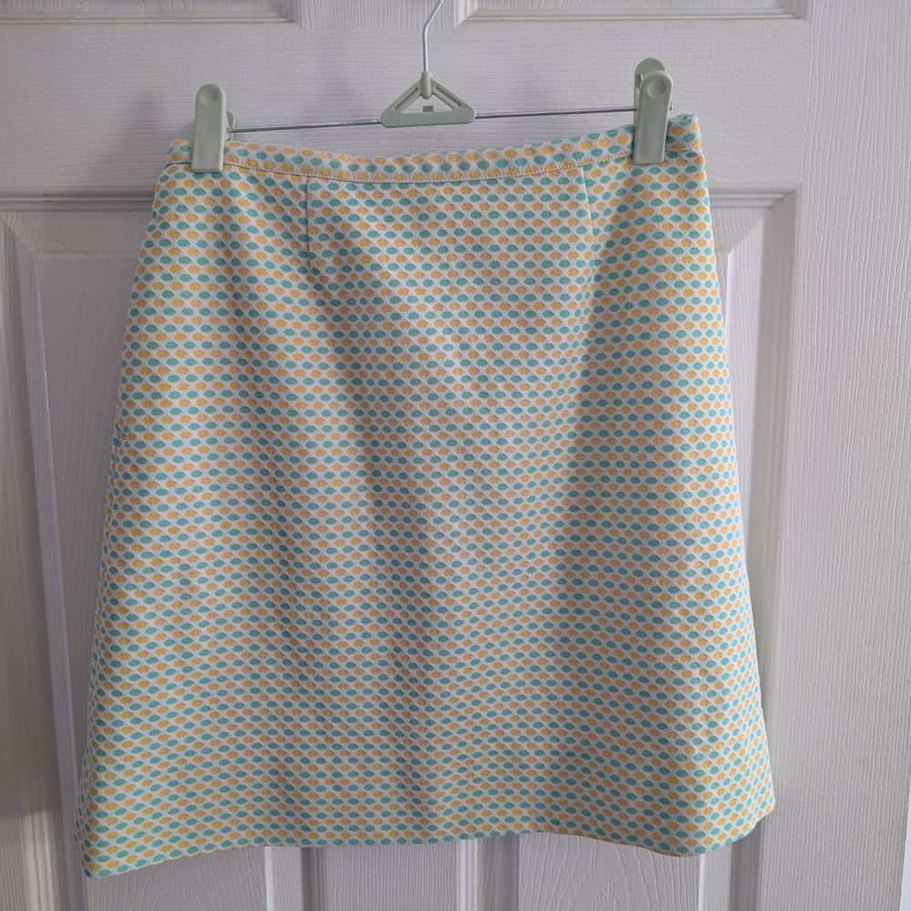 Stylish Yellow and Blue Patterned Skirt